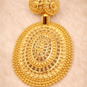 Traditional Layered Round Gold Pendant Set – 11 Gram