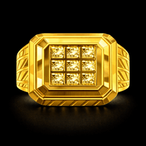 Square Stone Design Gold Ring for Men
