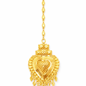 Floral Heart Design Gold Mang Tika