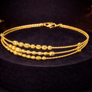 Triple Strand Gold Beaded Bangle – 9.5 gram