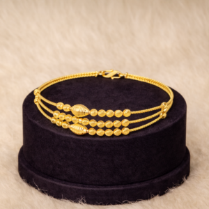 Triple Row Gold Beaded Bangle – 8 Gram