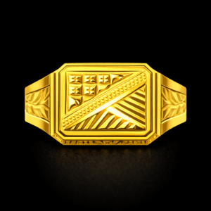 Square Design Gold Ring for Men