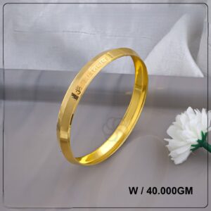 Gold Kada with Om & “Mahadev” Engraving