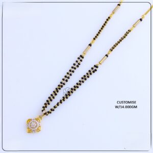Elegant Double-Strand Mangalsutra with CZ Floral Pendant