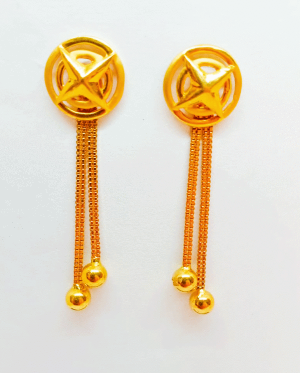 22K Gold Sui Dhaga Earrings for Women