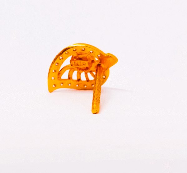 Handcrafted 22 Carat Gold Ear Tops - Image 3