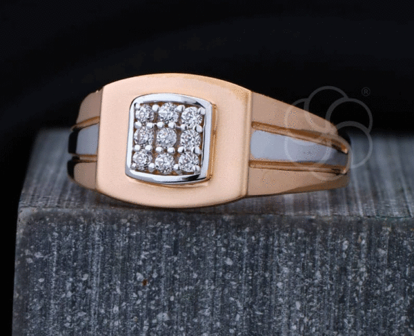 Luxury 18K Rose Gold Ring For Men's