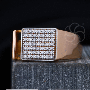 Antique Finish 18K Rose Gold Ring for Men's
