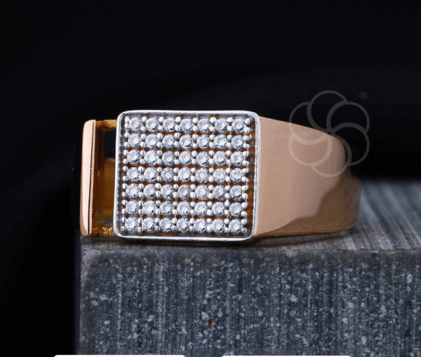 Antique Finish 18K Rose Gold Ring for Men's