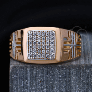 18k Rose Gold Ring for Men with Polished Finish