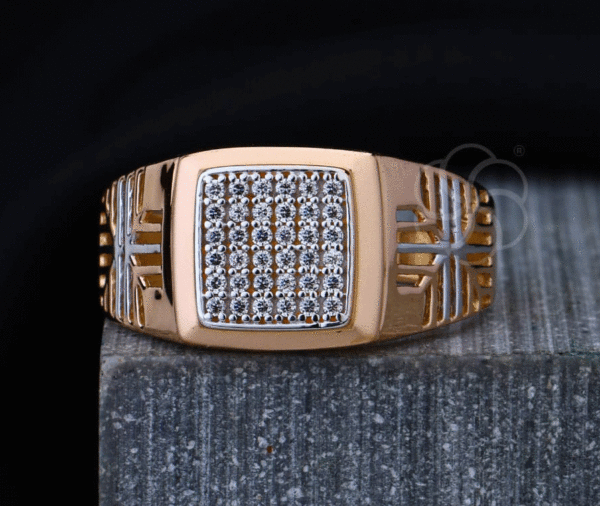 18k Rose Gold Ring for Men with Polished Finish