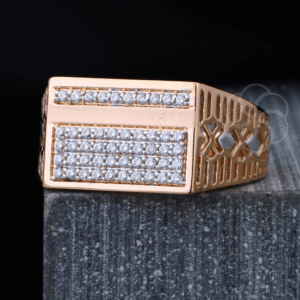 Men’s Elegant Wide-Band 18K Rose Gold Ring