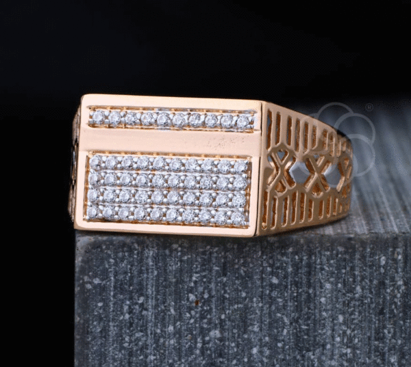 Men’s Elegant Wide-Band 18K Rose Gold Ring