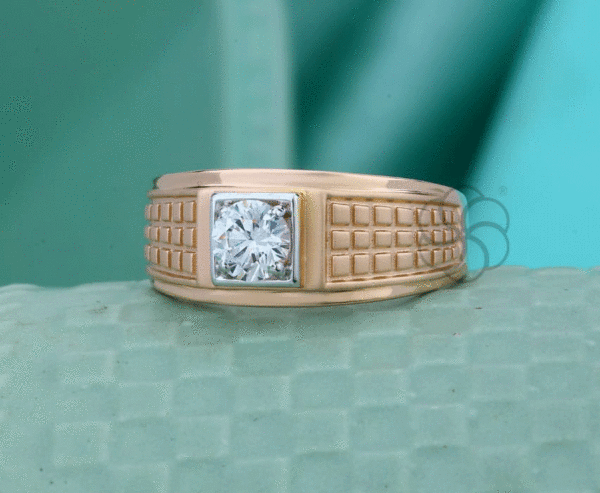Ethnic 18K Rose Gold Ring for Men's