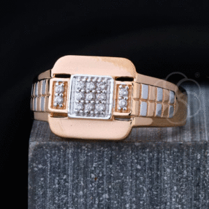 Bold Men's 18k Rose Gold Ring with Royal Finish