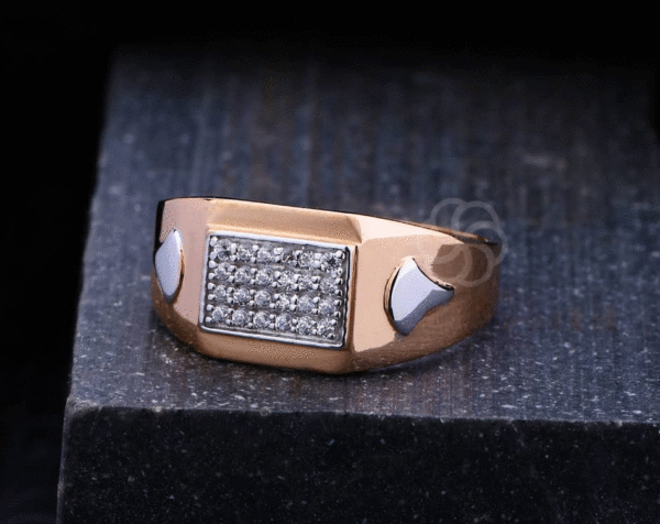 18 k Pure Hallmarked Rose Gold Ring For Men's
