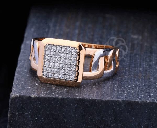 Modern Rose Gold Ring Design for Men's in 18K