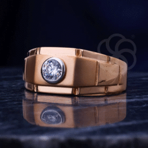 Bold 18K Rose Gold Ring for Men's
