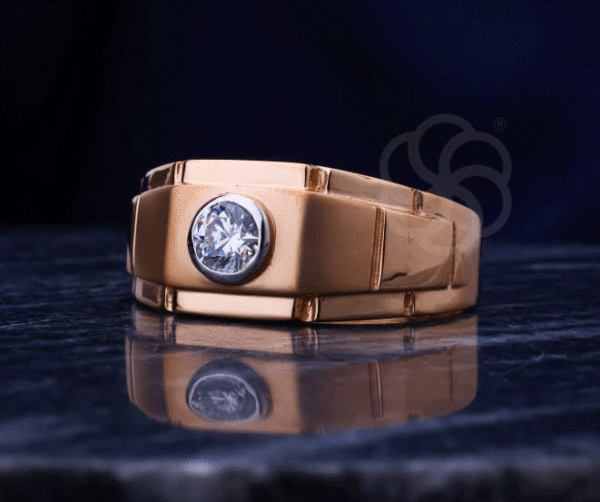Bold 18K Rose Gold Ring for Men's