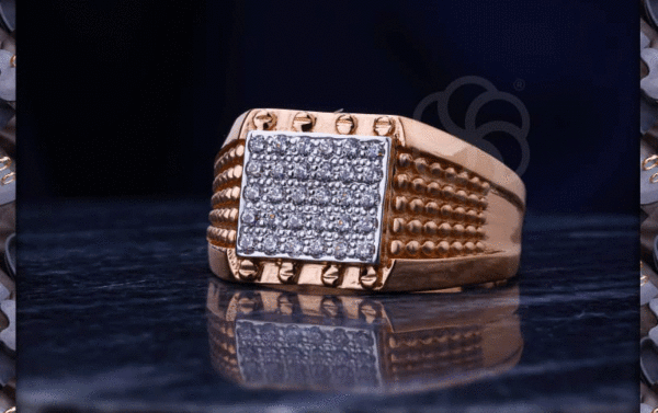 Luxury 18K Rose Gold Ring For Men's