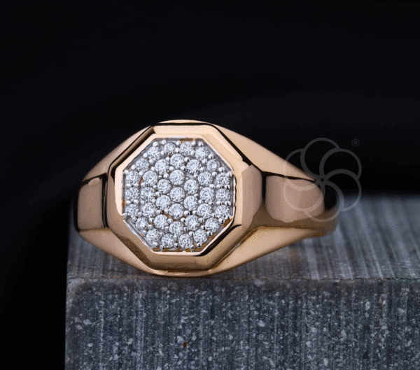 Traditional Indian 18K Rose Gold Ring for Men