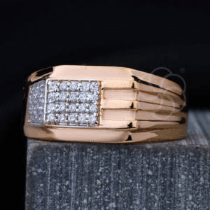 Trendy Men's Gold Ring with Matte Finish