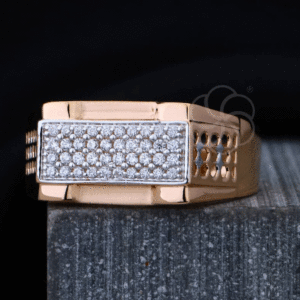Men’s 18K Rose Gold Ring with Unique Pattern