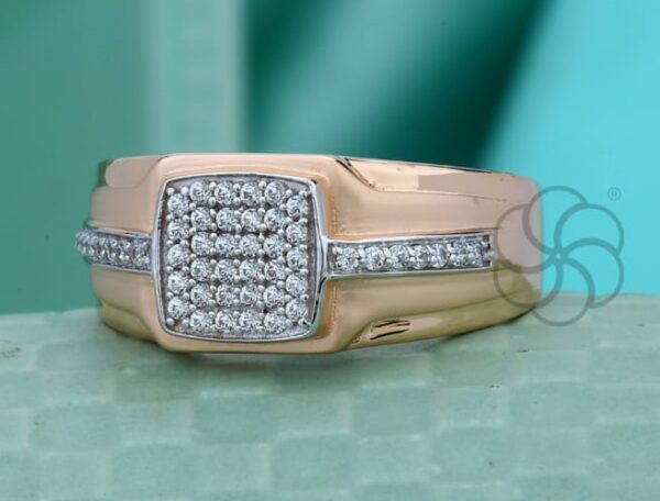 Trendy 18K Rose Gold Ring for Men's