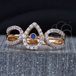 18K Rose Gold Engagement Ring For Women's