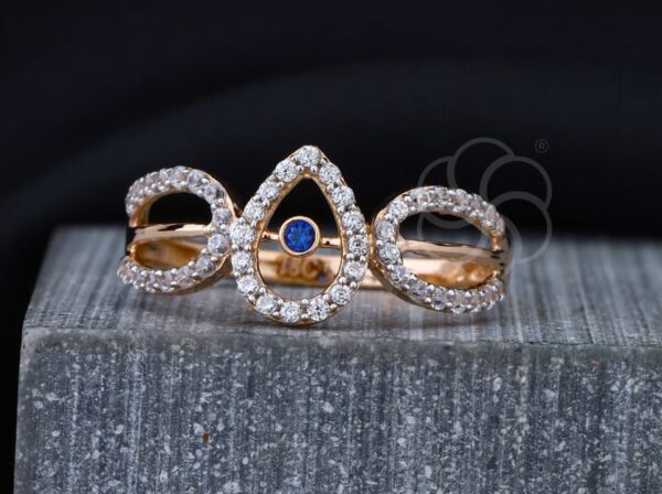 18K Rose Gold Engagement Ring For Women's