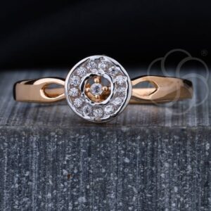 Real 18K Rose Gold Ring For Female's