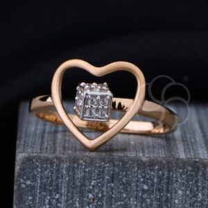 18K Rose Gold Engagement Ring For Women's