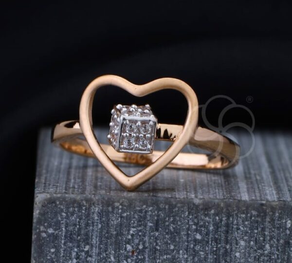 18K Rose Gold Engagement Ring For Women's