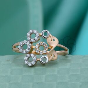 18K Rose Gold Ring for Elegant Women's