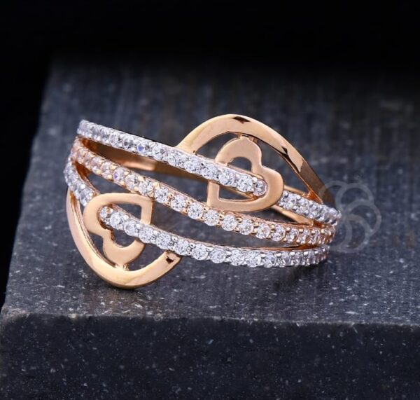 Stunning 18K Rose gold ring for women