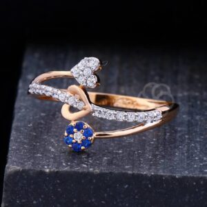 Designer 18K rose gold ring for women's