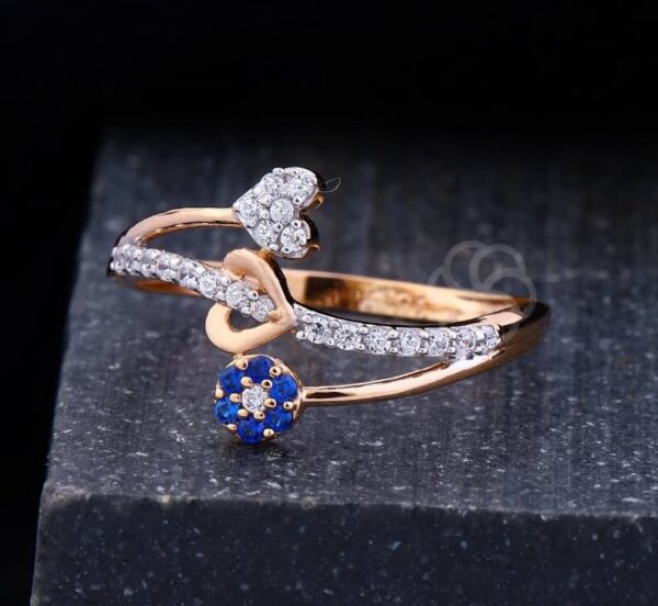 Designer 18K rose gold ring for women's