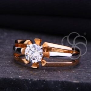 Real 18K Rose Gold Ring for Girls