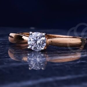 18K Real Rose Gold Ring For Women's