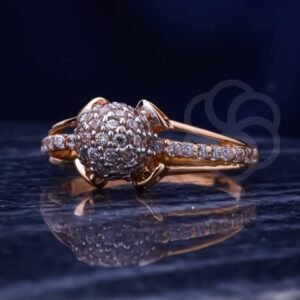 Elegant 18K Rose Gold Ladies Ring