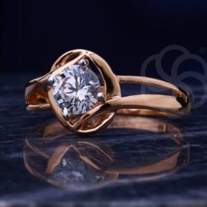 18K Pure Rose Gold Ring for Women's