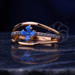 Trendy 18K Rose Gold Ring for Women's
