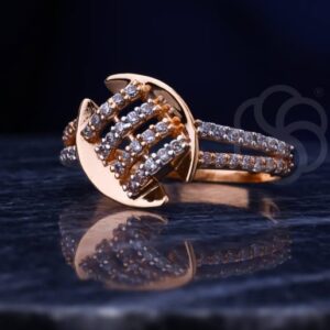 Elegant 18K Rose Gold Ring for Women's