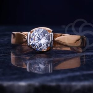 Genuine 18 Karat Rose Gold Ring for Women