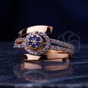 18K Hallmarked Rose Gold Ring for Women