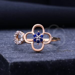Lightweight 18K Rose Gold Adjustable Ring For Women's