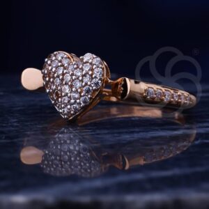 Sparkling 18K Rose Gold Ring for Women's