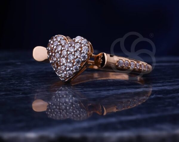 Sparkling 18K Rose Gold Ring for Women's