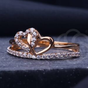 18K Rose Gold Ring – Unique Design for Women's