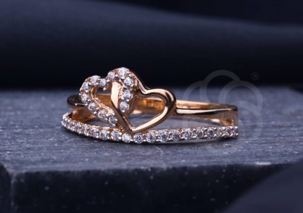 18K Rose Gold Ring – Unique Design for Women's